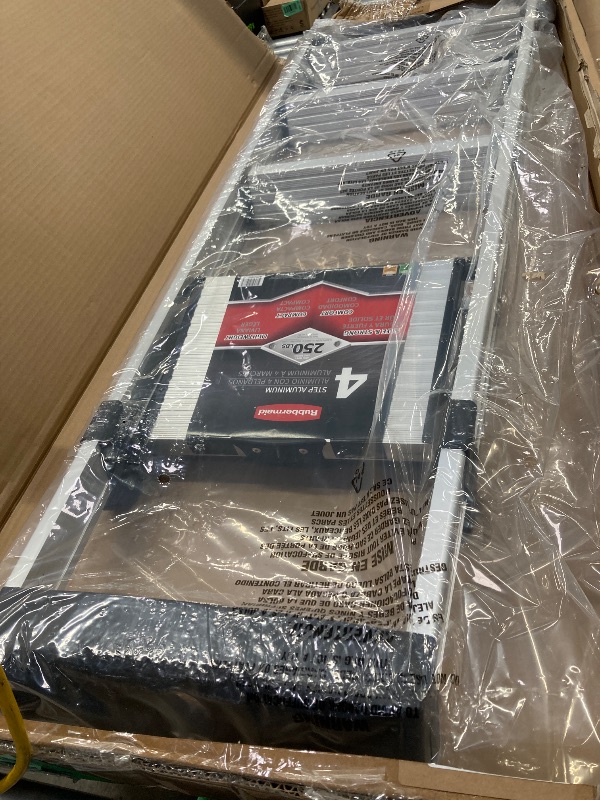 Photo 1 of ***PLZ NOTE THE BROKEN LADDER LEG PICTURE***Rubbermaid 5.5 ft. Step Ladder, Aluminum Lightweight with Project Top, Silver, Tested to US Safety Standards, No Assembly Required***PLZ NOTE THE BROKEN LADDER LEG PICTURE***