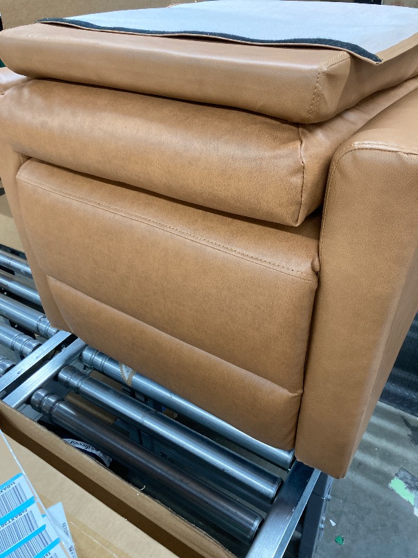 Photo 3 of SMUG Swivel Rocking Recliner Chair with Extra Large Footrest High Back, Upholstered Glider Nursery Chair for Living Room, Bedroom & Nursery, Comfortable Deep Seating for Relaxation, Brown Seating