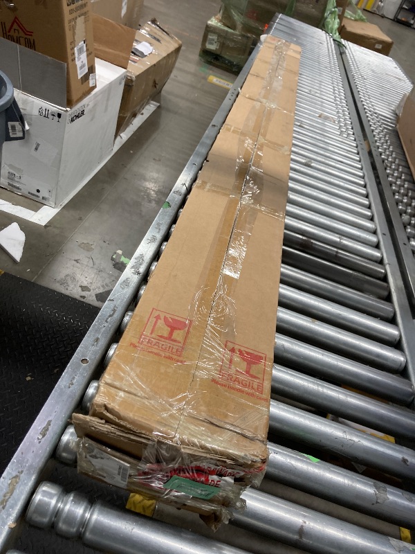 Photo 1 of ***MISSING 2 PANELS****OUZUGIE WPC Acoustic Slat Wall Paneling, 8-Pack 96 x 6 Inches 3D Wall Panels for Interior Wall Decor,Living Room,TV Background,Study Room,Office Spaces,Bedroom,High Grille (Black Marble)