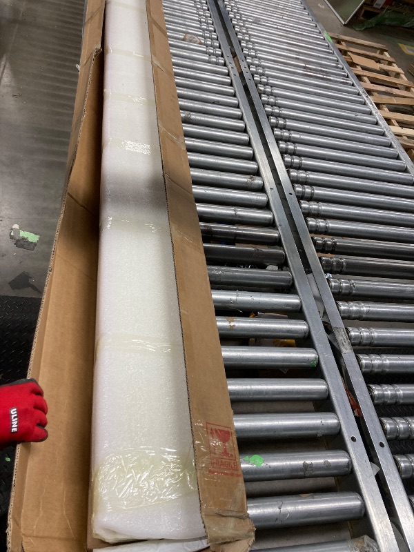 Photo 1 of ***MISSING 2 PANELS****OUZUGIE WPC Acoustic Slat Wall Paneling, 8-Pack 96 x 6 Inches 3D Wall Panels for Interior Wall Decor,Living Room,TV Background,Study Room,Office Spaces,Bedroom,High Grille (Black Marble)