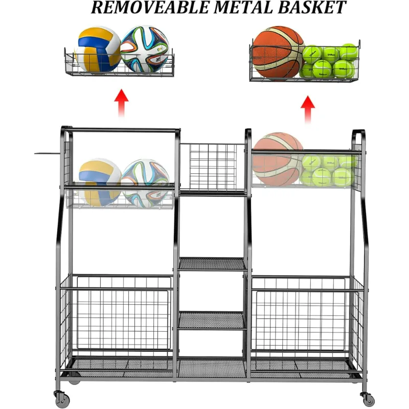 Photo 1 of ****HARDWARE IS MISSING***x-Cosrack Garage Sports Organizer, Ball Rack, Ball Storage, Ball Storage Rack, Garage Ball Storage, Sports Gear Storage,Rolling Sports Ball Storage Cart, Black****HARDWARE IS MISSING***