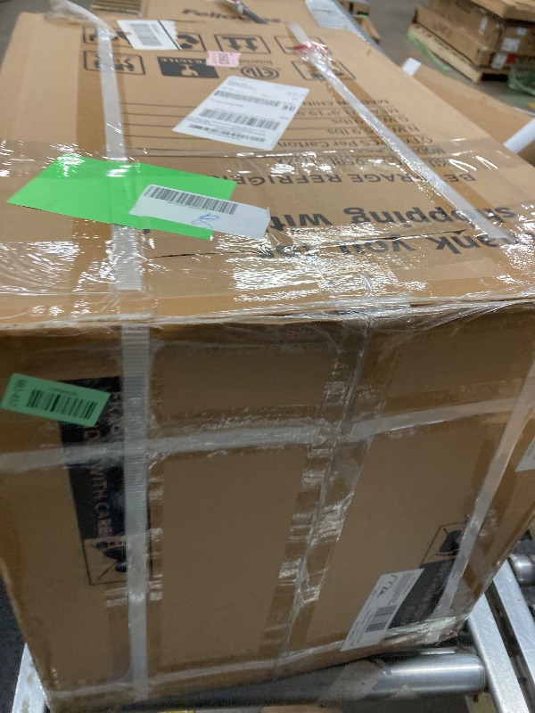 Photo 1 of 18 in. Single Zone 100-Cans Freestanding/Countertop Refrigerator Beverage Cooler Fridge in Black, with Auto LED