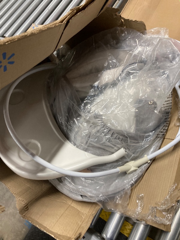 Photo 1 of Baby Swing for Infants, Caveen Baby Rocker with Dinner Plate, 5 Swing Speeds, Adapter Battery Operated, Indoor,Outdoor, Grey