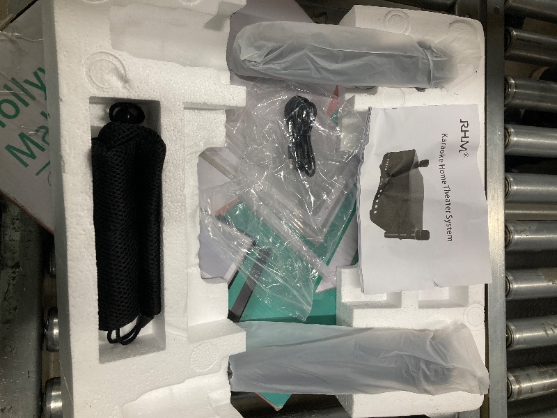 Photo 1 of 
RHM Karaoke Machine, Support 4 Mics, with Powerful Sound & RGB Lights, Treble & Bass Adjustable, Support Bluetooth/AUX/USB for Home Party