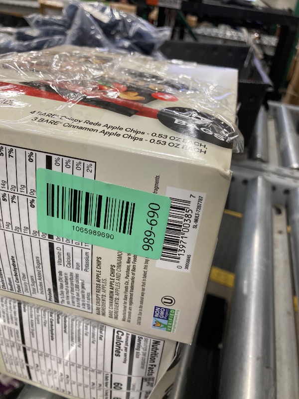 Photo 1 of  2 pcks bare Baked Crunchy Apple Chips, 2 Flavor Variety, 0.53oz Snack Bags (7 Pack)