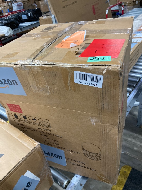 Photo 1 of ------------ MISSING COFFEE TABLE ---------------- KEIKI Modern Style Fiberglass COFFEE TABLE , Irregular Center Matte Coffee Table with Round Edge Design, No Assembly Required, for Living Room, Bedroom, Reception Room, Beige