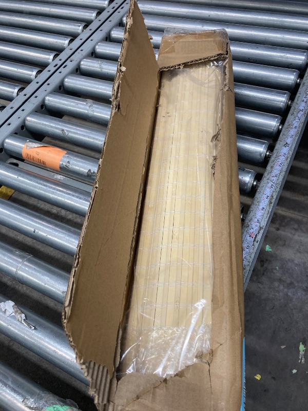 Photo 1 of ***used***LUCKUP Cordless Bamboo Roman Blinds Shades for Indoor Windows-Blackout Room Darkening Roman Blinds with 6" Valance Cover Enhanced Privacy, 24" W x 64" H