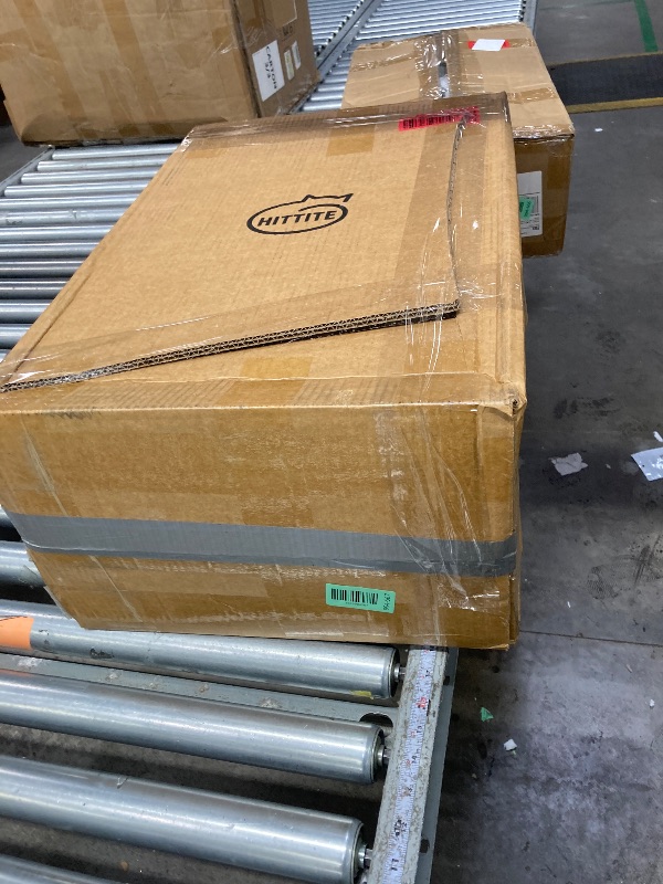 Photo 1 of **s used; it's unknown if it's missing parts and if it works 100%.**HITTITE Solid Wood Cat Tree Tower with Scratching Post, 37.8 Inches Tall Cat Towers with Scratching Board and Scratcher Ball, Modern Cat Tower With Space Capsule and Removable Top Bed for