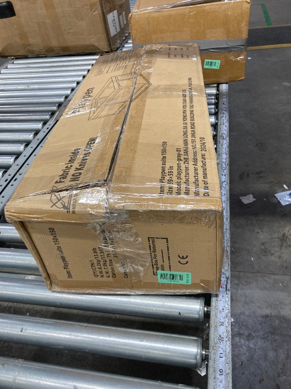 Photo 1 of **s* used; it's unknown if it's missing parts and if it works 100%.******ZEEBABA Baby Playpen with Mat, 59x59 in Playpen for Babies and Toddlers, Play Pen for Kids, Play Yard for Infants with Gate