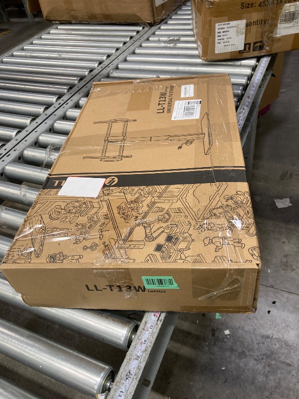 Photo 1 of ***s used; it's unknown if it's missing parts and if it works 100%.*****LLDEPLL Universal TV Stand Tabletop TV Mount with Power Outlet for 50-90 Inch OLED LED Monitors, 9 Levels Height Adjustment, Ambient Lighting on The Bottom Holds up to 150lbs, White M