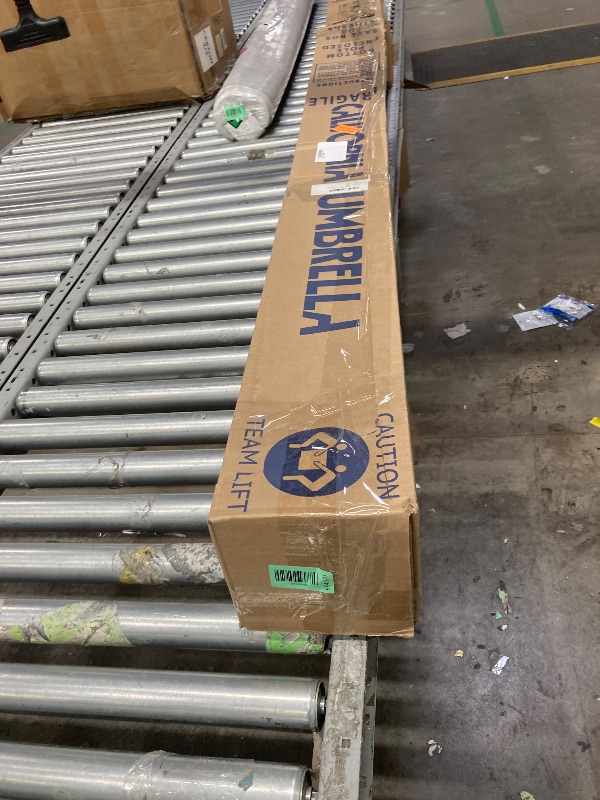 Photo 1 of ***s used; it's unknown if it's missing parts and if it works 100%.****California Umbrella 7.5' Rd Aluminum Patio Umbrella, Crank Lift, Auto Tilt, White Finish, Sunbrella Antique Beige