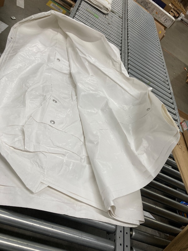 Photo 1 of   cover****JNTKE PVC TaHeavy Duty Tarpaulin Cover, Waterproof, UV Resistant, Multi-Purpose Tarp for Canopy Tent, Roof, Camping Car Boat Cover Sun Coated Shade White