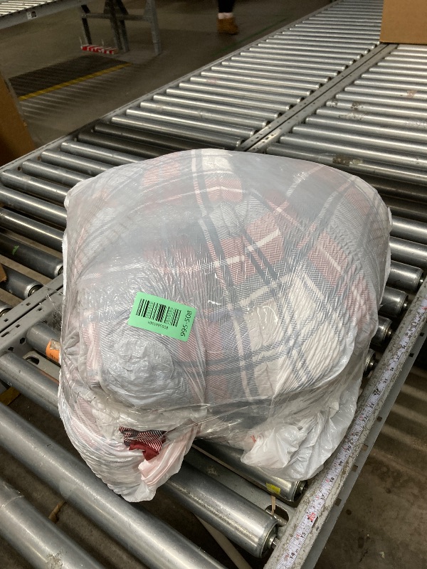 Photo 1 of ***used***Madison Park Essentials Parkston Plaid Comforter, Matching Sham, 3M Scotchguard Stain Release Cover, Hypoallergenic All Season Bedding-Set, Full/Queen, Red, 3 Piece