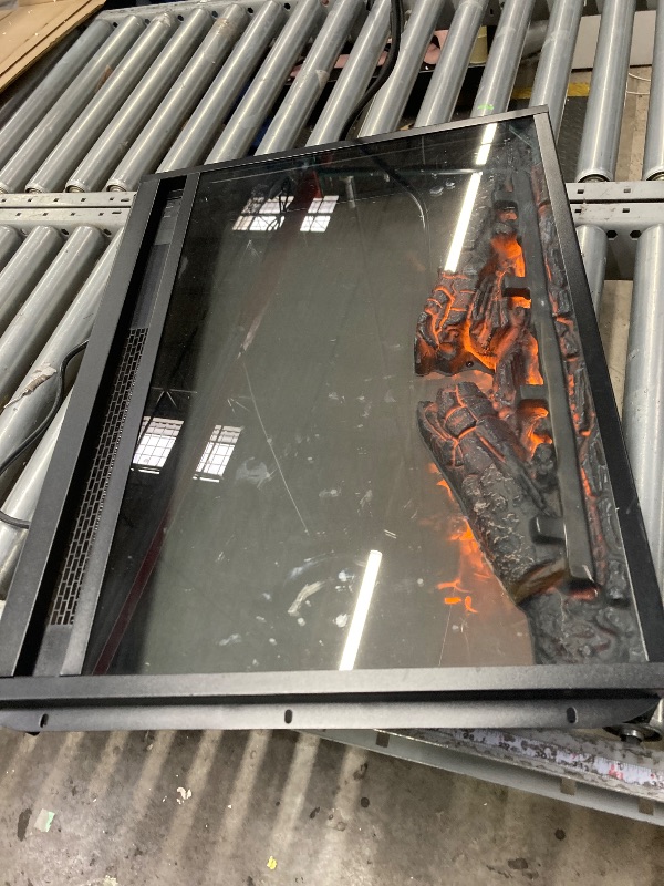Photo 1 of ***It's used and missing a piece.******Modern Ember Highmark Traditional  Inch Built-in Smart Electric Fireplace Insert | Alexa/WiFi Enabled - Remote Included | Electric Firebox Heater with Multi-Color Flames | 