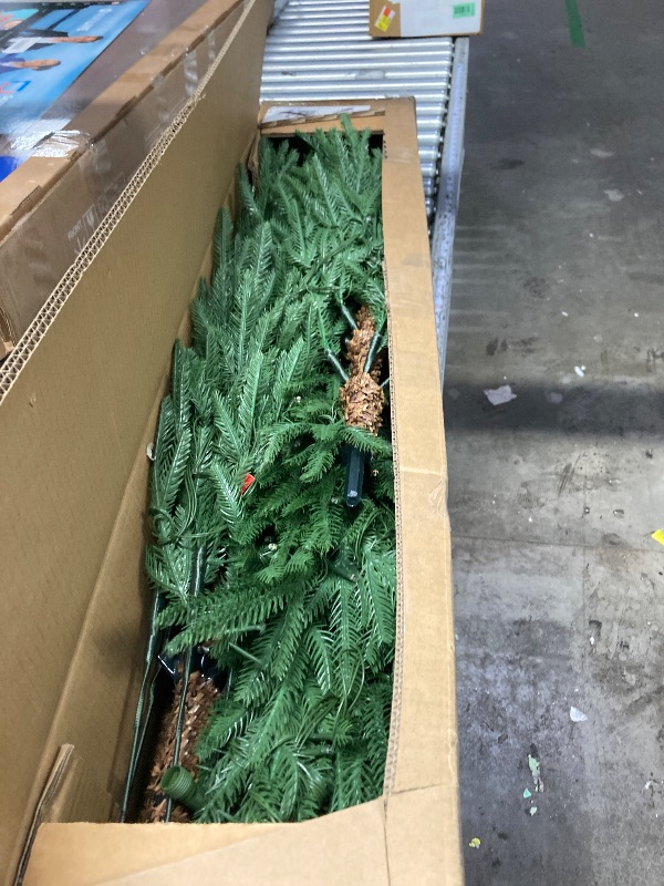 Photo 1 of ***It's used and missing a part, and it's unknown if it works 100%***** 6FT Christmas Tree Sparse Conifer, Prelit Artificial Tree with 300 Colorful Lights & 11 Modes, 250 Branch Tips, PE Material Easy Assembly Xmas Tree for Home Office Shop Holiday Decora