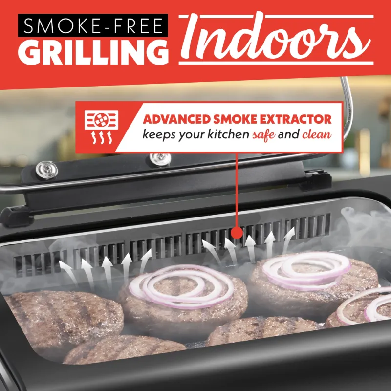 View 1 of ***It's used and missing a part, and it's unknown if it works 100%**** 6 Qt Smokeless Indoor Grill & Air Fryer, 5-in-1 FoodStation, Blac