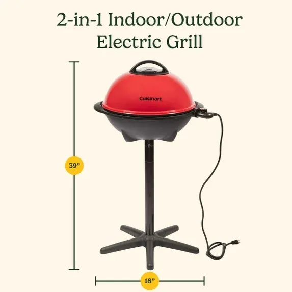 Photo 1 of **It's used and missing a part, and it's unknown if it works 100%***** Indoor/Outdoor Electric Grill, 2-in-1 Portable BBQ with Non-Stick Cooking Surface, Electric Grill Outdoor with Adjustable Heat, Stand/Tabletop
