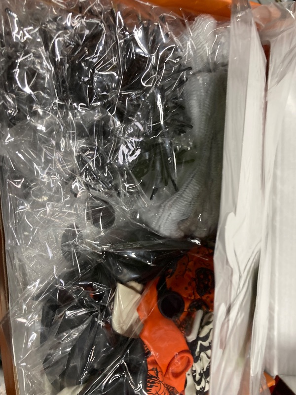 Photo 1 of 100+ Piece Halloween Decorations Set - All-in-One Kit Halloween Decor with Banner, Hanging Bats, Spider Web Decoration, Balloons, Photo Props & More! Fun for Kids & Family