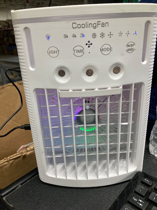 Photo 1 of ***MISSING REMOTE AND LID***Portable Air Conditioners,3-Speed Small AC Fan, Portable Air Cooler with Remote,Timer function,7-Color Night light,3-Level Mist modes for Bedroom,Office,Room,Camping.