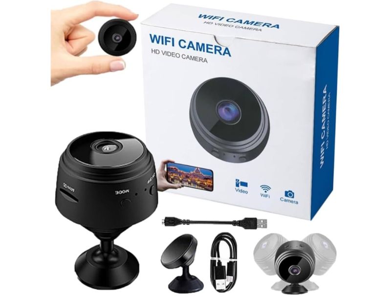 Photo 1 of 2026 New Magnetic Mini Security Camera 1080p Outdoor and Indoor Use Home Security Camera Night Vision Motion Detection (Black)
