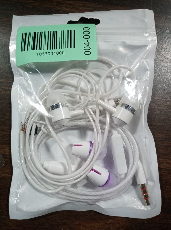 View 2 of 2 Pack Wired Headphones with Microphone, in-Ear Earbuds 3.5mm Audio Jack, White & Rose Red, Tangle-Free TPE Cable, Noise Control, Authentic Sound, Deep Bass, Lightweight Ergonomic Fit
