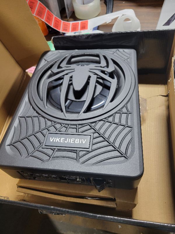 Photo 1 of 1200W RGB Subwoofer, Slim Underseat Car Subwoofer and Amp Package with RGB Beat-Synced Light, Individual Control for Low Pass/Gain/Boost Bass, Deep Bass Perfect for Truck/SUV/Jeep/MPV