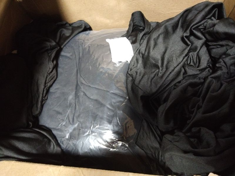 Photo 1 of 100 Pcs Black Folding Chair Cover Washable Removable Universal Fitted Chair Cover Protector for Wedding Party Banquet Holidays Celebration Decoration Chair Covers