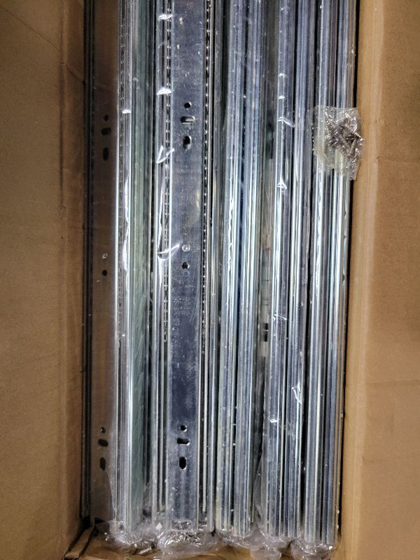 Photo 1 of 10 Pairs of 22 Inch Hardware 3-Section Full Extension Ball Bearing Side Mount Drawer Slides,100 LB Capacity Drawer Slide