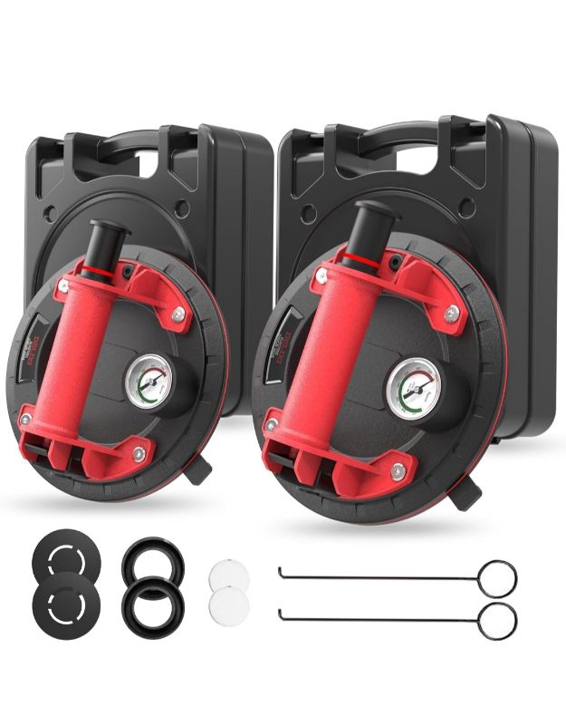 Photo 1 of 2 Pack 8" Heavy Duty Suction Cups, Suction Cup for Glass Lifting with 970 lbs (440kg) Load Capacity, Ideal Window Suction Cups, Windshield
