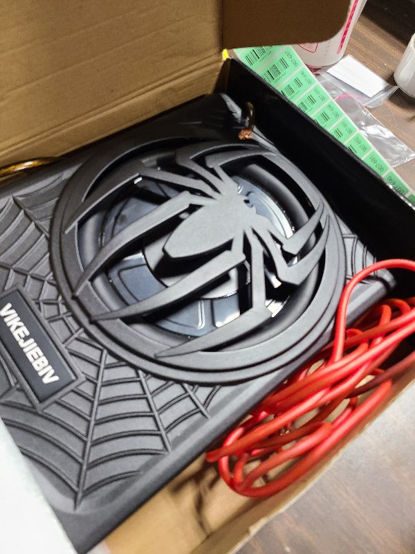 Photo 1 of 1200W RGB Subwoofer, Slim Underseat Car Subwoofer and Amp Package with RGB Beat-Synced Light, Individual Control for Low Pass/Gain/Boost Bass, Deep Bass Perfect for Truck/SUV/Jeep/MPV
