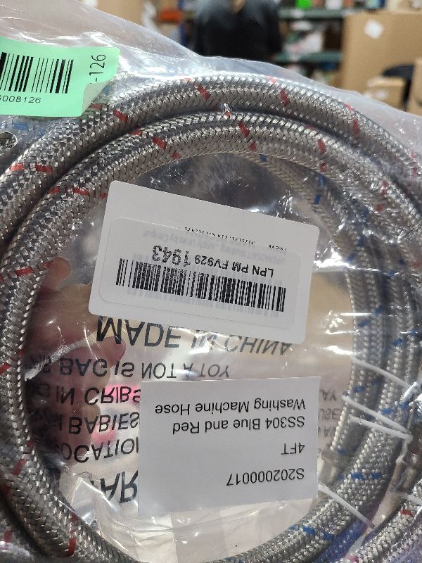 Photo 1 of ?UPGRADE?4FT Washing Machine Hoses with 90 Degree Elbow Premium Stainless Steel Burst Proof (cost-effective 2 pack) Red and Blue Striped Water Connection Inlet Supply Lines by Cenipar