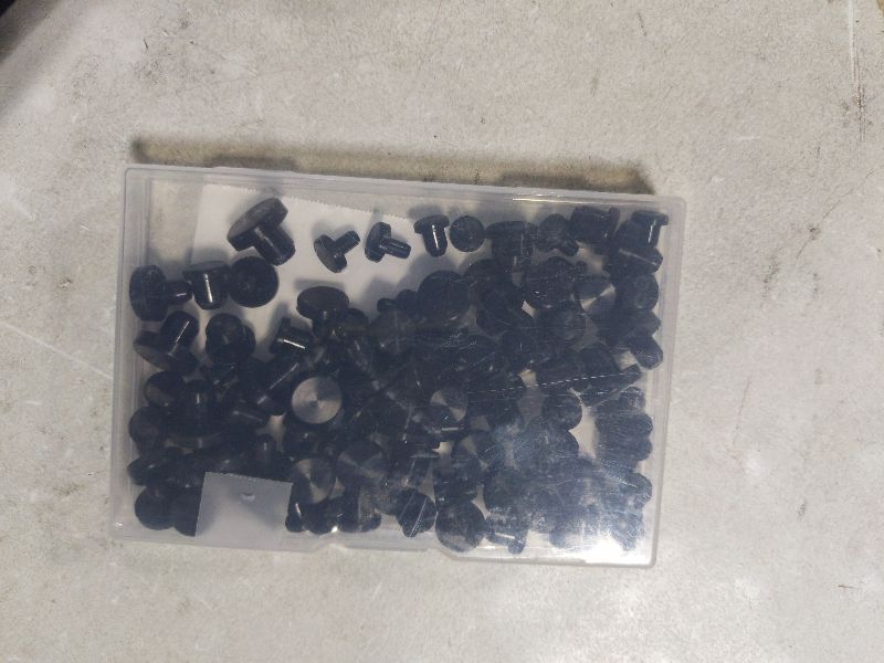 View 2 of 190 Pcs Black Plastic Hole Plugs, 9 Sizes Round Screw Hole Plugs, Flush Type Panel Knockout Locking Covers for Furniture Cabinet Table Chair, 1/5" 1/4" 5/16" 3/8" 1/2" 5/8" 3/4" 7/8" 1"