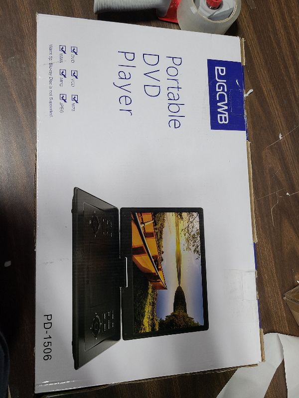 Photo 1 of 17.9" Portable DVD Player for Kids with 15.6" Swivel Screen, 5 Hours Rechargeable Battery, Car DVD Player with High Volume Dual Speakers, Remote Control, Support Sync TV, Region Free USB/SD/AV,Black