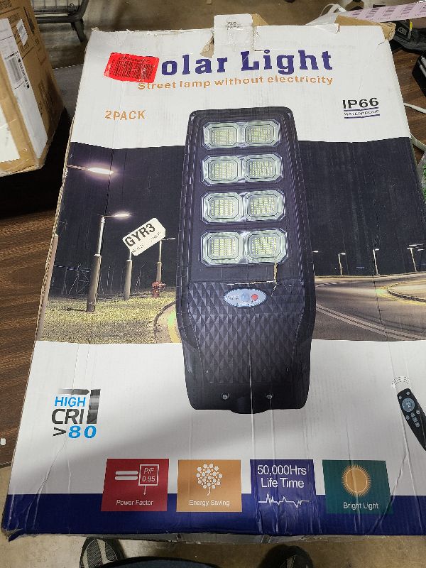 Photo 1 of (24)
Solar Street Light, Dusk-to-Dawn Waterproof LED Solar Street Lights Outdoor with Pole Mount,9000W IP67,7000K, High Lumen Outdoor Lighting for Driveway, Farm, Street & Parking