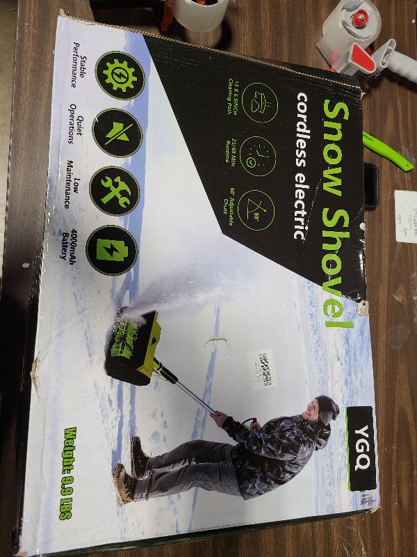 Photo 1 of 2026 Upgrade Cordless Snow Blower - 20V Foldable Electric Snow Thrower with 10" Clearing Width & 26ft Throw, Lightweight Power Shovel for Sidewalk & Deck, with Battery, Gloves & Goggles (1Battery)