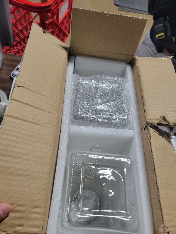 Photo 1 of 2 Pack 1 Gallon thickened Square Glass Pitcher with Lid, Classic Stripes Water Pitchers for Fridge, Borosilicate Glass Carafe for Hot/Cold Brew Drink, Extra Large Jug with Handle for Iced Tea, Coffee