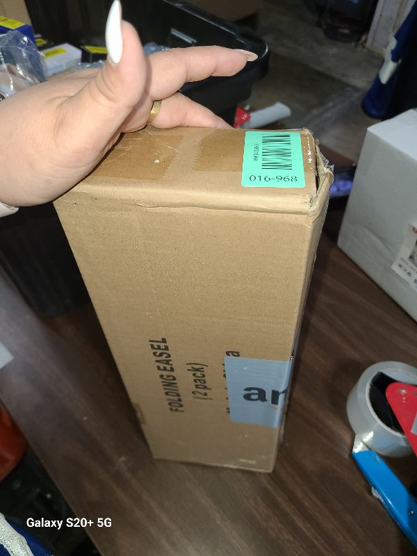 Photo 1 of 2 Pack White Easel Stand for Sign & Poster - 63" Adjustable Metal Easels for Wedding Welcome Sign, Painting, Canvas, Art Display - Portable Folding Tripod with Carry Bag, Holds 5 Lbs