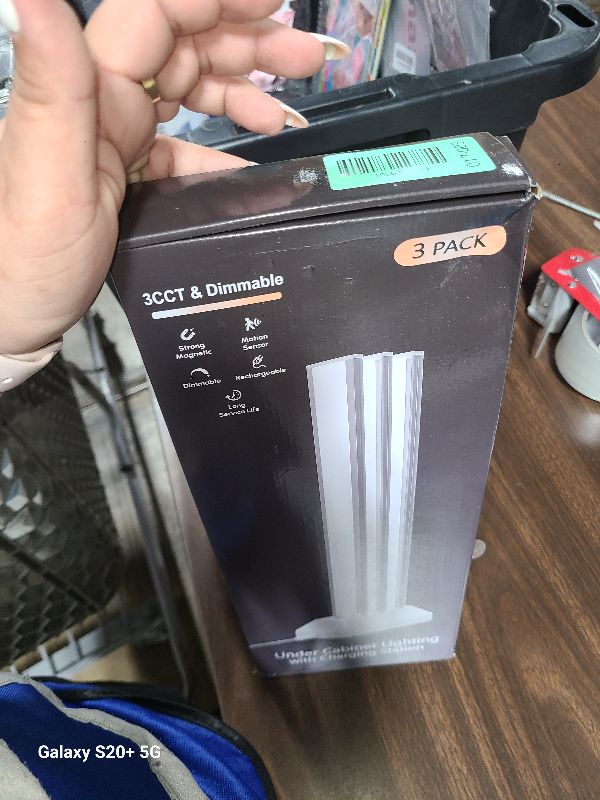 Photo 1 of 14in Under Cabinet Lighting with Charging Station, 3200mAh Rechargeable Motion Sensor Light Indoor, 3 Color Tempers Dimmable Closet Lights Wireless, Magnetic Under Cabinet Lights for Kitchen, 3-Pack