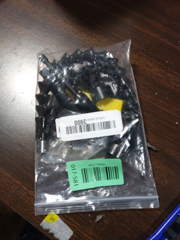 Photo 1 of 17pcs Flexible Magnetic Design Drill Bit Extension with 3 rotatable socket adapters, 2 hex shank 105° right angle drill attachments, 10 short screwdriver bits, and a 90° angled bit flexible extension