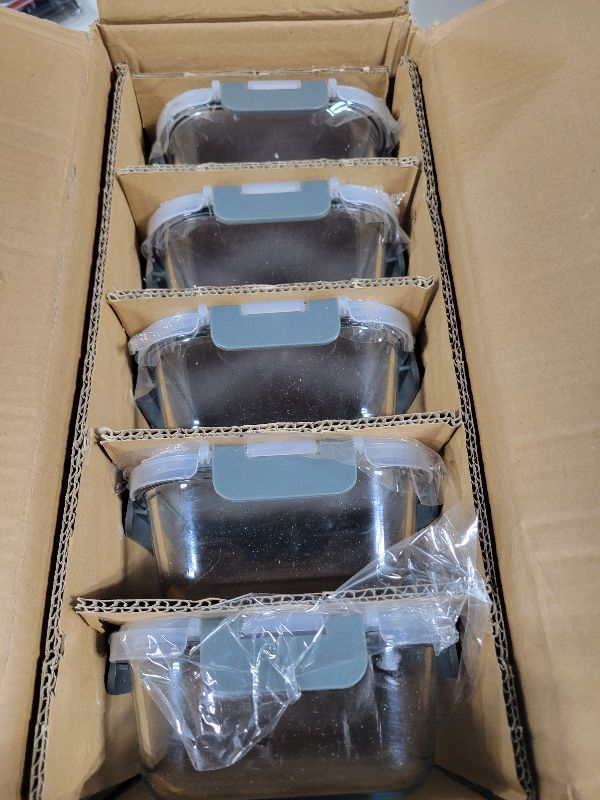 Photo 1 of [5-Packs, 30 Oz] Glass Meal Prep Containers with Snap Locking Lids Glass Food Containers,Airtight Lunch Container,Microwave, Oven, Freezer and Dishwasher