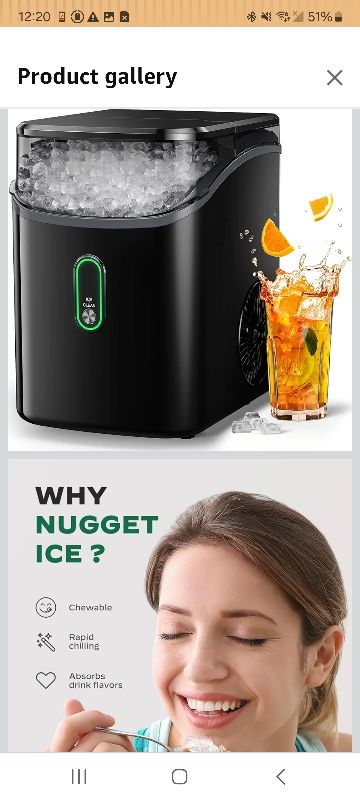 Photo 1 of  Ice Maker Countertop, Pebble Ice Maker with Soft Chewable Ice, One-Click Operation Ice Machine with Self-Cleaning, 33lbs/24H for Home,Kitchen,Office
