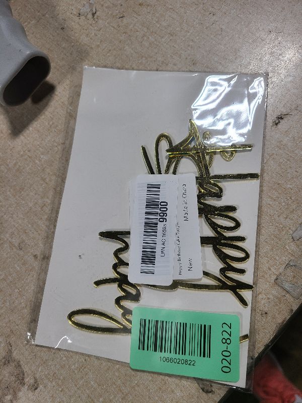 Photo 1 of 1PCS Happy Birthday Cake Topper,Gold Mirror Acrylic Boy or Girl Cake Sign Decorations,Birthday Cake Charm Supplies for Birthday Party Cake Dessert