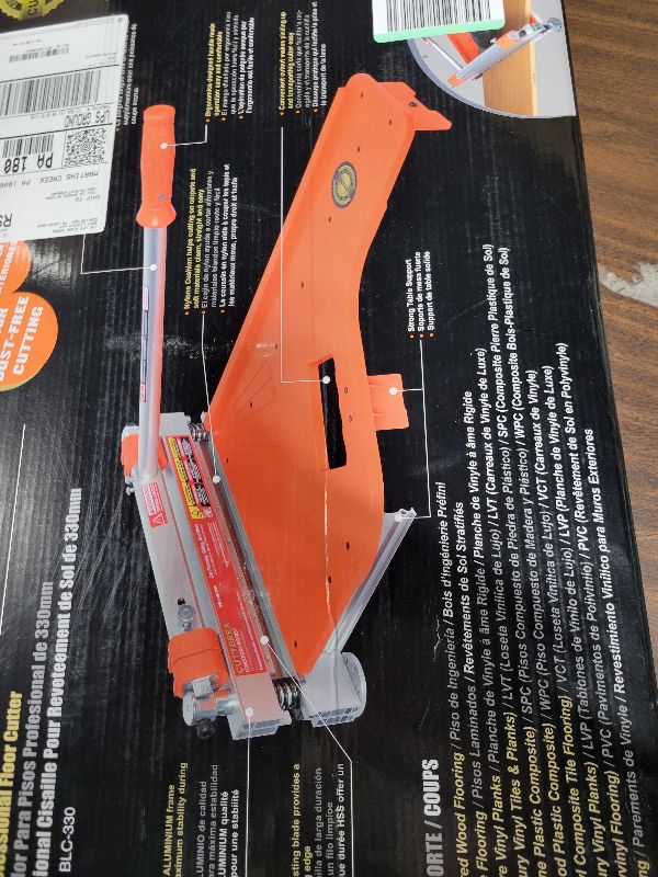 Photo 1 of 13" Pro.Floor Cutter-No Dust,No Noise,No Electricity. Multi-Angle Cuts for Laminate,Vinyl,Wood & More,Pro. ALU Long Leverage Handle,Longlife HSS Blade,Safe & Easy to Use! Orange & Wheeled