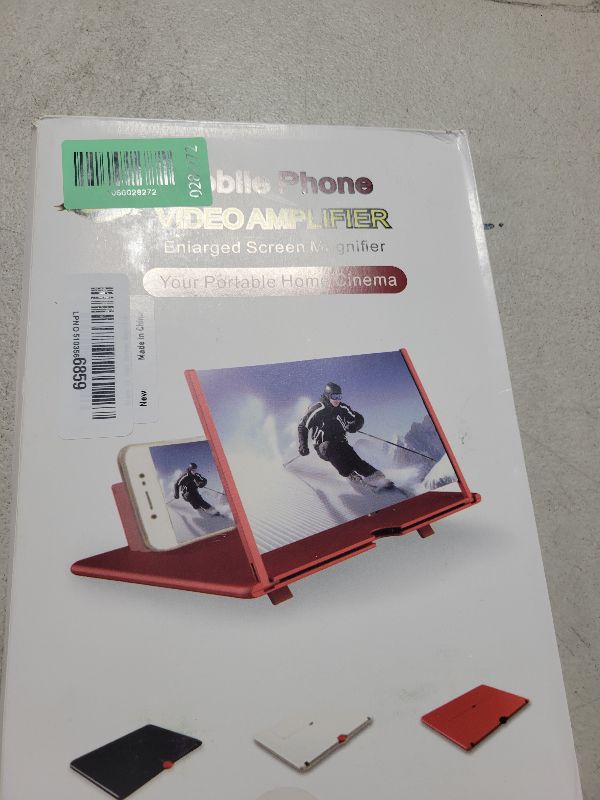 Photo 1 of 12" Screen Magnifier,3D HD Mobile Phone Magnifier Projector Screen Enlarger for Movies, Videos, and Gaming,Foldable Cell Phone Stand with Screen Amplifier,Supports All Smartphones (Black)