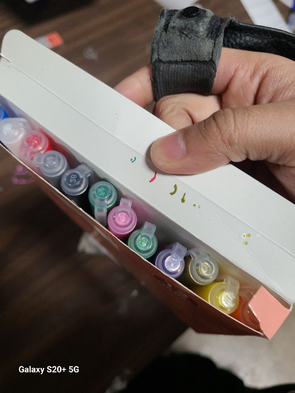 Photo 1 of 12 Color 3D Nail Art Pens Set, Kalolary 0.7MM Nail Polish Pens Nail Point Graffiti Dotting Pen Quick Drying Acrylic Paint Markers for Nail Art Design Home & Salon Nails DIY