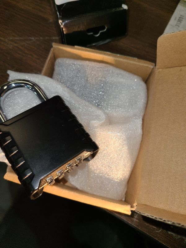 Photo 1 of 2 Pack Large Combination Padlock [One-Touch Unlocking], Diyife® Heavy Duty Outdoor Weatherproof Padlock Design of Hidden Password, High Security for Locker, Gym, Garden, Fences, Garage, Black