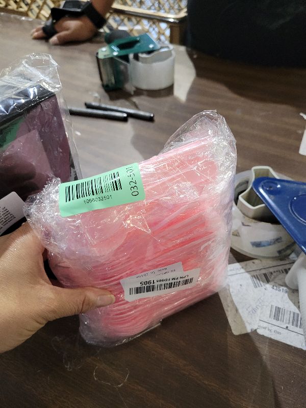 Photo 1 of 100PCS Disposable Sporks, Individually Packaged Plastic Spork for Cakes, Desserts, Ice Cream, Bread, Fork Spoon for Party, Wedding, Picnics, Buffet (Pink)