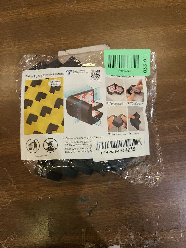 Photo 1 of 12 Pack Soft Corner Protector Baby Proofing Edge and Corner Guards, Safety Pre-Taped Rubber Foam Furniture Bumper for Fireplace, Table, Stair, Cabinet (Black)