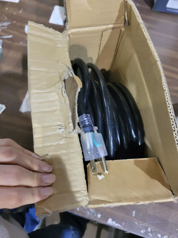 Photo 1 of 12AWG 75 FT Heavy Duty Outdoor Extension Cord Waterproof with Lighted End,Black 12 Gauge Extension Cord Flexible and Cold Resistant 3 Prong Grounded Plug,15Amp 1875W SJTW ETL Listed