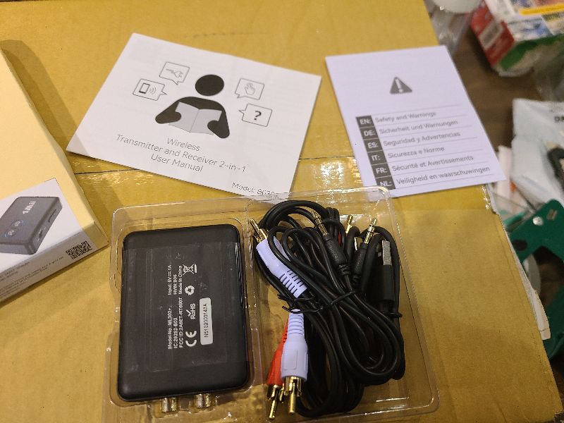 Photo 1 of 1Mii RCA Bluetooth 5.3 Adapter for TV, 3.5mm AUX Bluetooth Transmitter Receiver for 2 AirPods or Headphones, Home Stereo, Speakers, Projector, Treadmills, PC, with Volume Control, aptX Low Latency